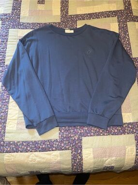 Women's Navy Blue Crewneck Sweater - Branded Casual Pullover